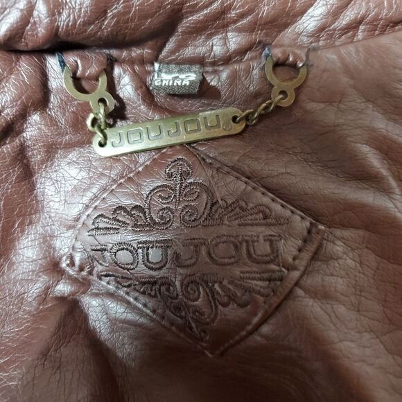 Jou Jou Brown Faux Leather Jacket (Extra‐Small) - Picture 5 of 5